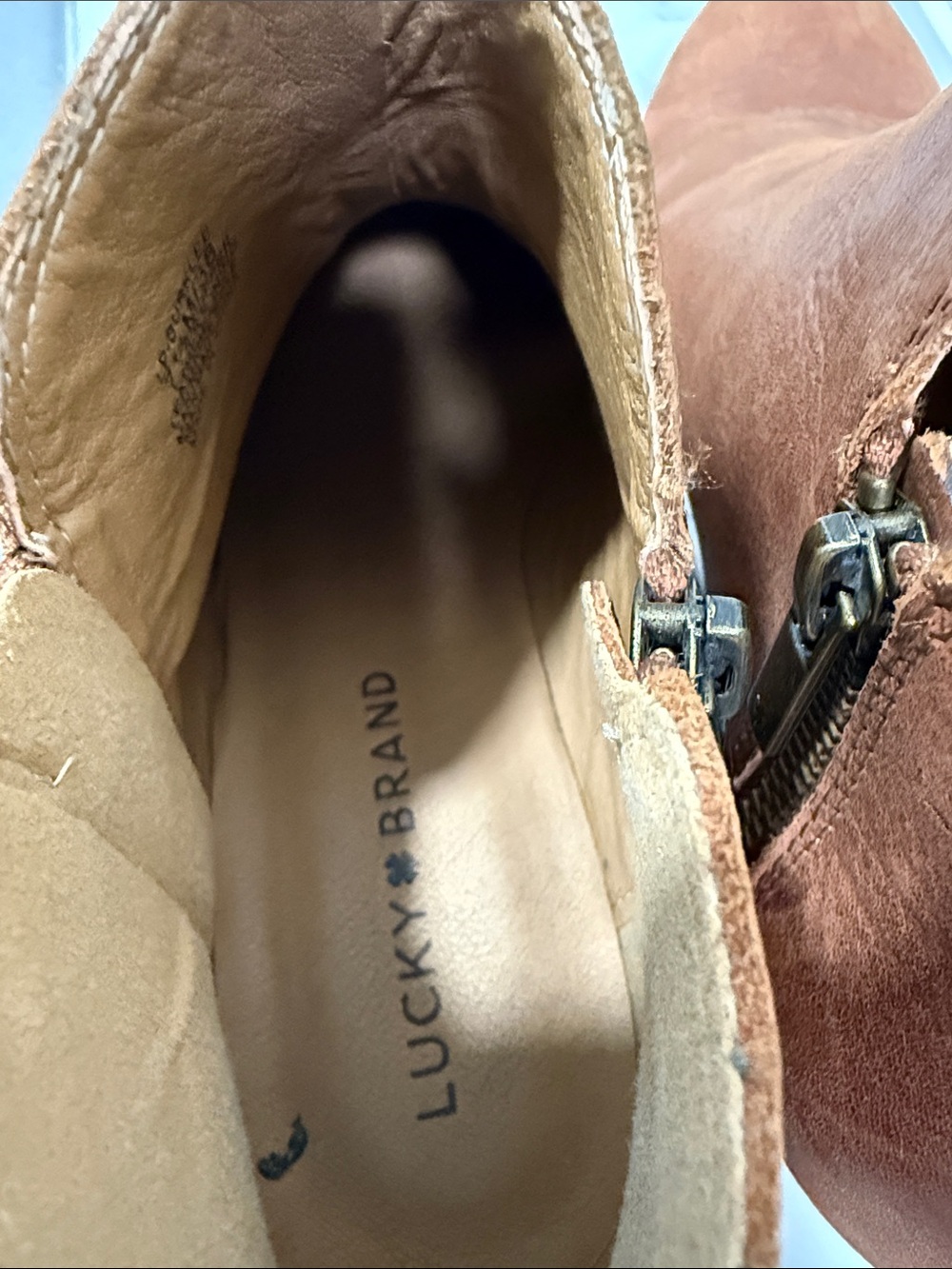 LUCKY BRAND Toffee Leather Basel Booties Women’s Size 7.5 - Picture 5 of 6